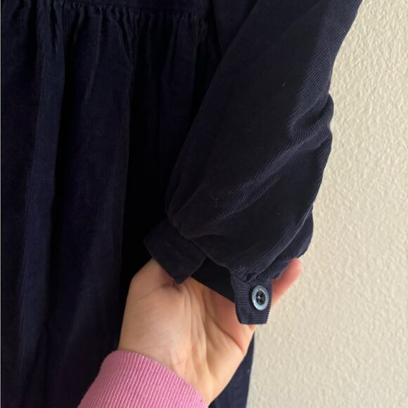 Laura Ashley Mother & Child Blue Corduroy Embroidered Floral Cotton Dress 3-4 - Picture 5 of 9